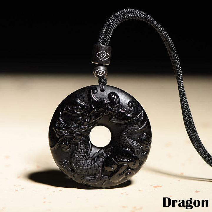 Kette schwarze Obsidian Tierkreis Natur – Frieden | Zen Spirit