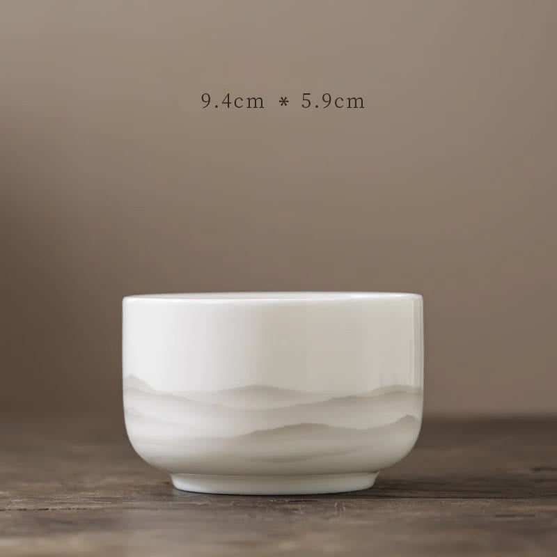 Gaiwan Porzellan Berglandschaft Sancai Vintage Tasse hoch 275ml
