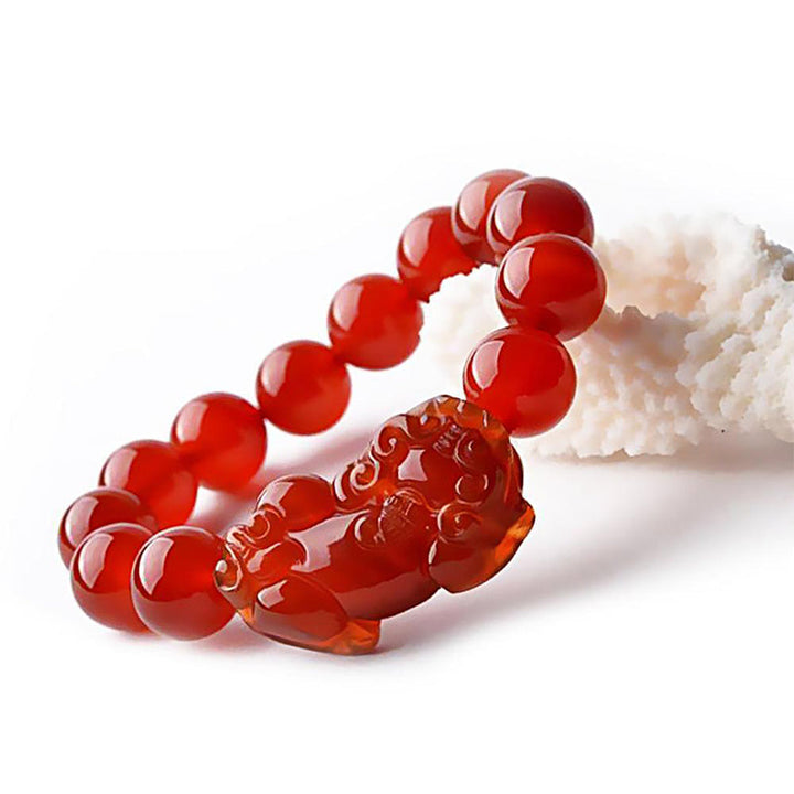 Armband Roter Achat Pixiu - Wohlstand