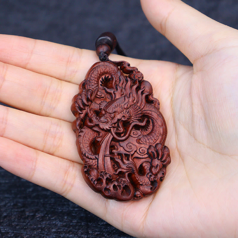 Holz Anhänger Kette Drache