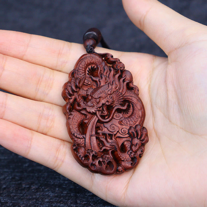 Holz Anhänger Kette Drache