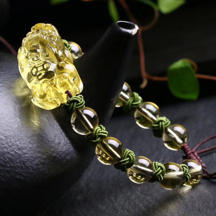 Armband Citrin Pixiu Wohlstand Schutz Naturstein