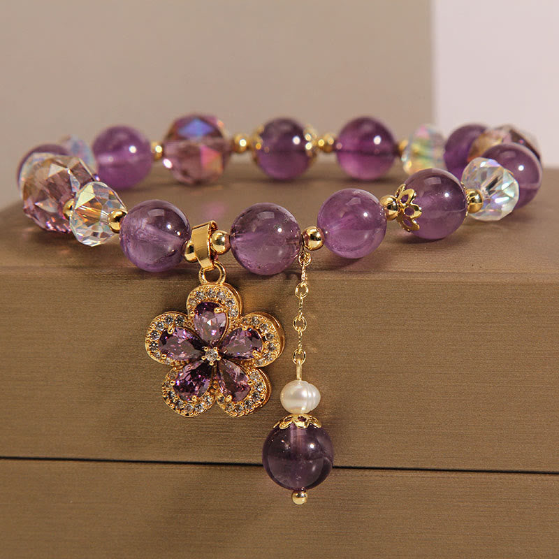 Armband Amethyst Blume - Positiv Transformation