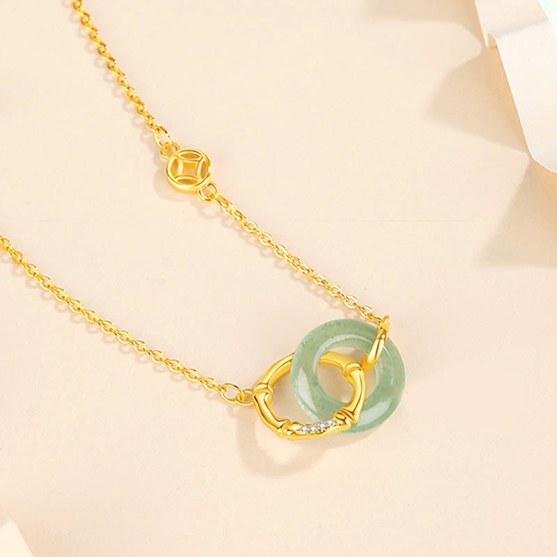 Kette Aventurin Gold Münze Natur