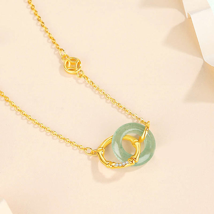 Kette Aventurin Gold Münze Natur