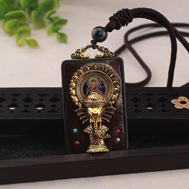 Kette Ebenholz Buddha Thangka Anhänger tibetisch