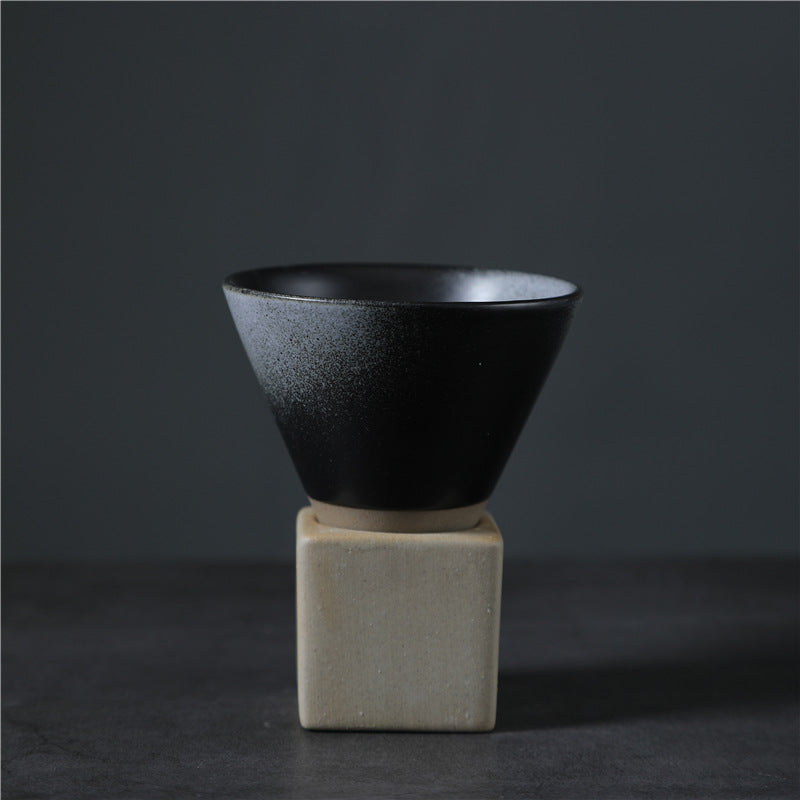 Teetasse Mit Untertasse (210) Vintage Keramik 200ml Schwarz Weiß