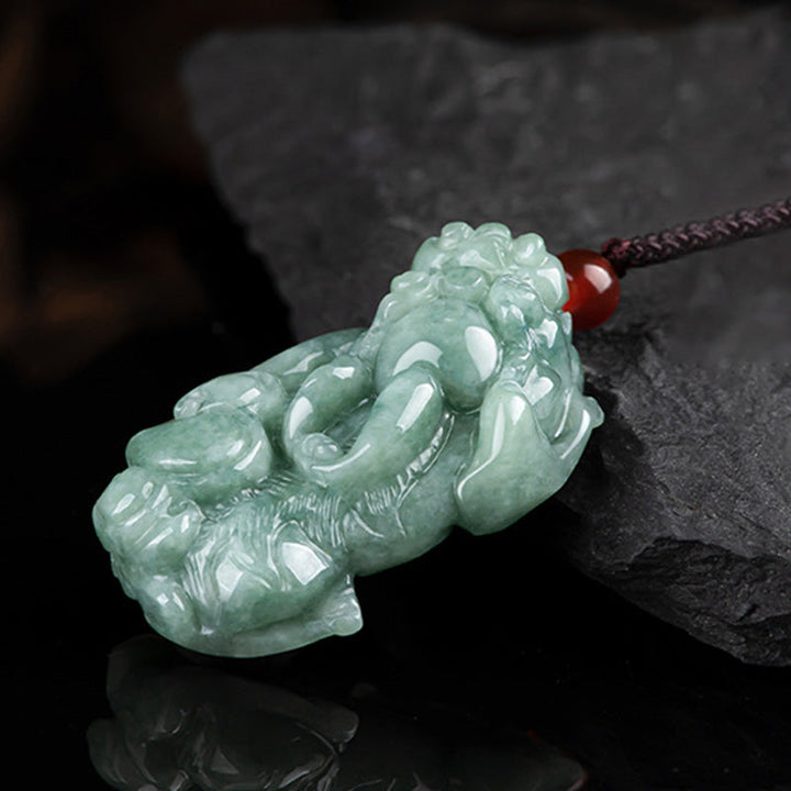 Anhänger Jade Pixiu grüne Glück Kette