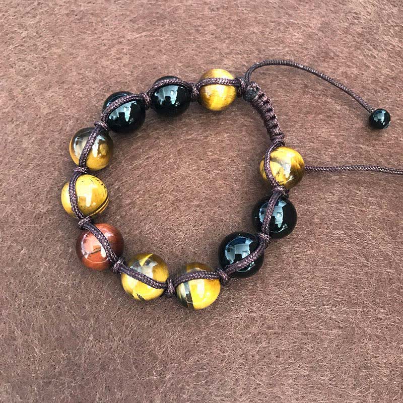 Armband Tigerauge – Heilung mit gelben und schwarzen Steinen elastisch