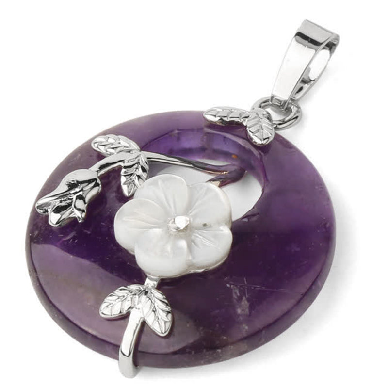 Kette Amethyst Grünaventurin Blume – Heilung & Harmonie – Bild 3 – Amethyst Anhänger Blume Silber lila Naturstein Heilstein Kette