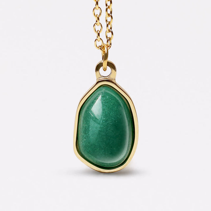 Kette Aventurin Amethyst Rosenquarz – Segen – Bild 13 – Grüne Aventurin Kette mit ovalem Anhänger Goldverschluss Naturstein