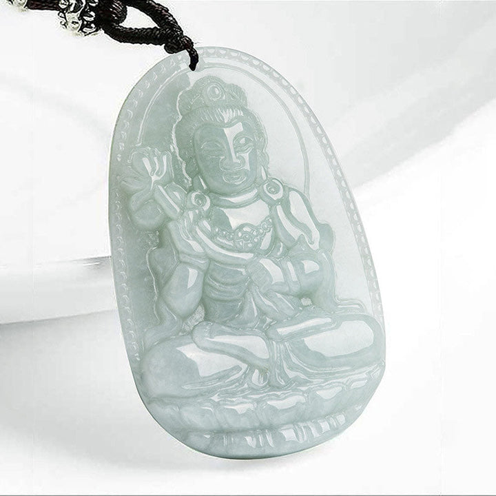Kette Jade Tierkreis-Buddha Wohlstand Anhänger Guanyin