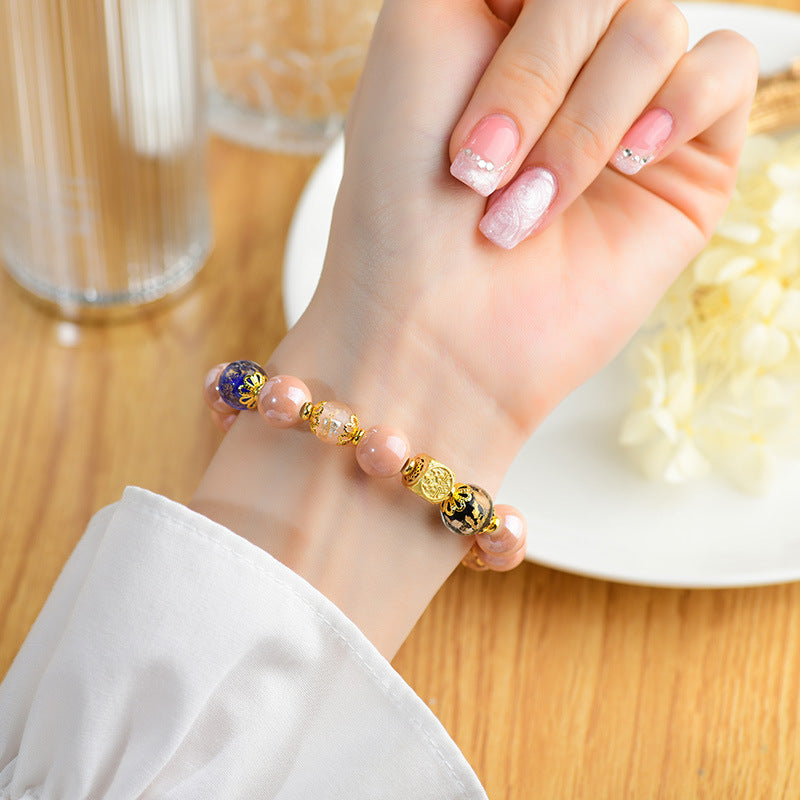 Armband Fuchs Schutz Glück rosé Perlen gold Spacer Handgelenk elegant