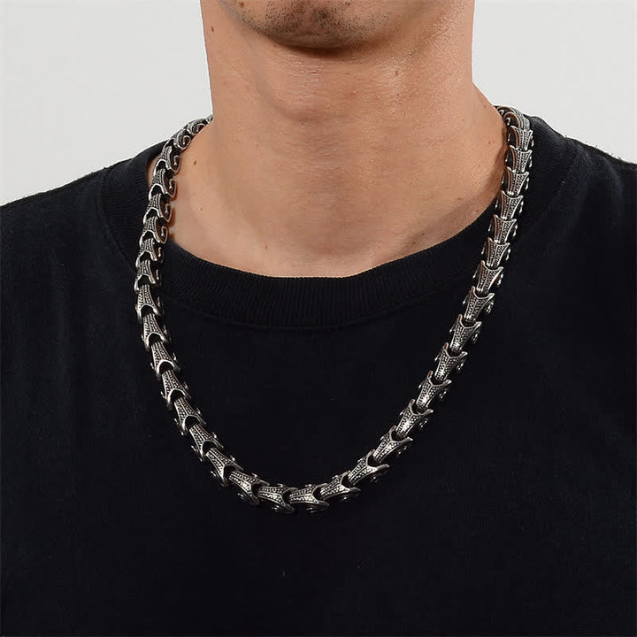 Anhänger Kette Titanium Drachen Schutz Herren silber
