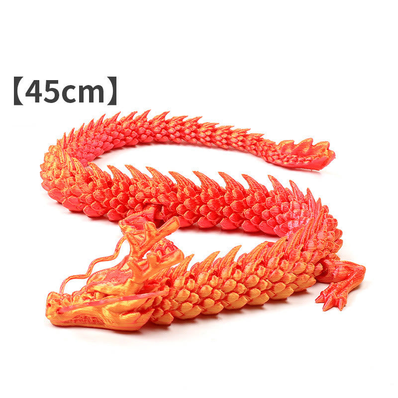 Drachen Figur Leuchtend Feng Shui Gold-Roter Drache