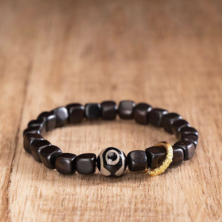 Armband Ebenholz – Balance & Ruhe schwarze Perlen Naturstein elastisch