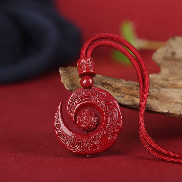 Rote Kette Anhänger Zinnober Glücksstein Buddha