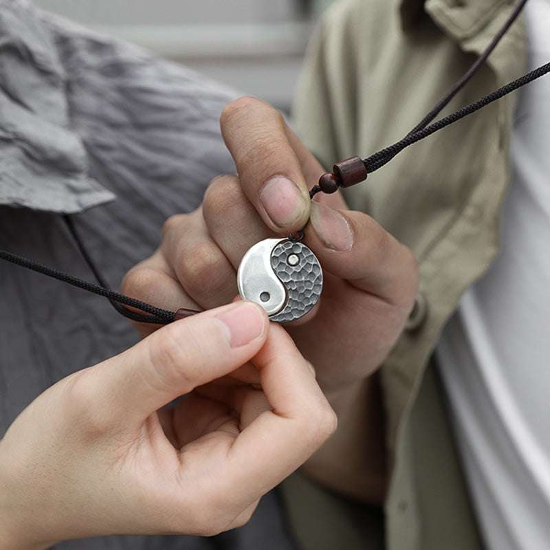 Kette Sterling-Silber Yin Yang Anhänger Balance Männer