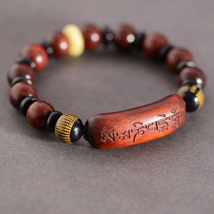 Armband Sandelholz Om Mani Padme Hum – Schutz Balance