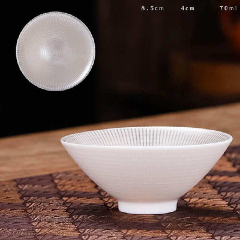 Teetasse Chinesisch Tibet Fu Zeichen Keramik Weißes Karo