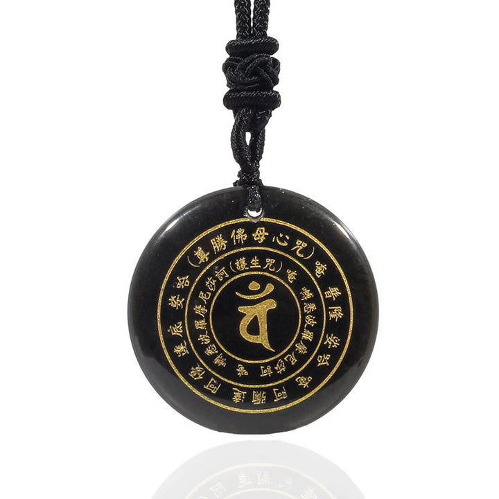 Kette Obsidian Schwarz Pendant