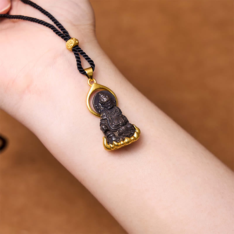 Kette Buddha Anhänger Gold Wohlstand Schutz