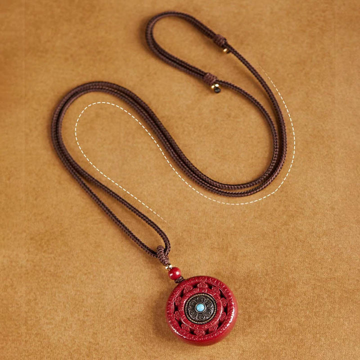Tibetische Kette Zinnober Segen Amulett Anhänger