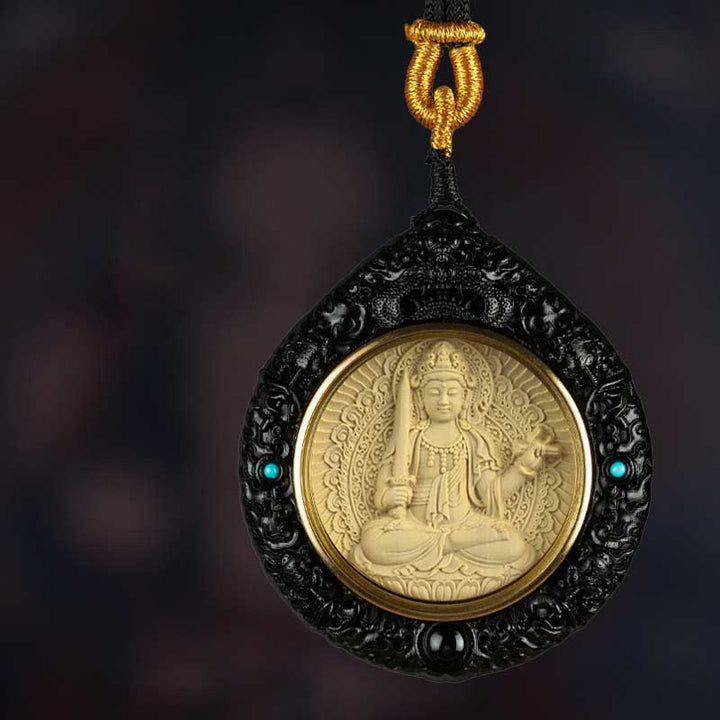 Kette Buddha Schwarz Zodiak Anhänger Schutz