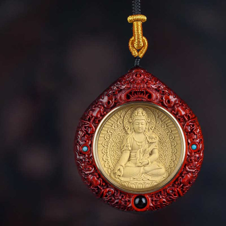 Kette Buddha Rot Cinnabar Zodiak Anhänger