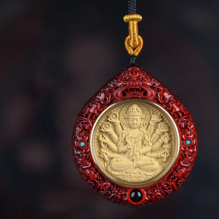 Kette Buddha Rot Cinnabar Zodiak Anhänger
