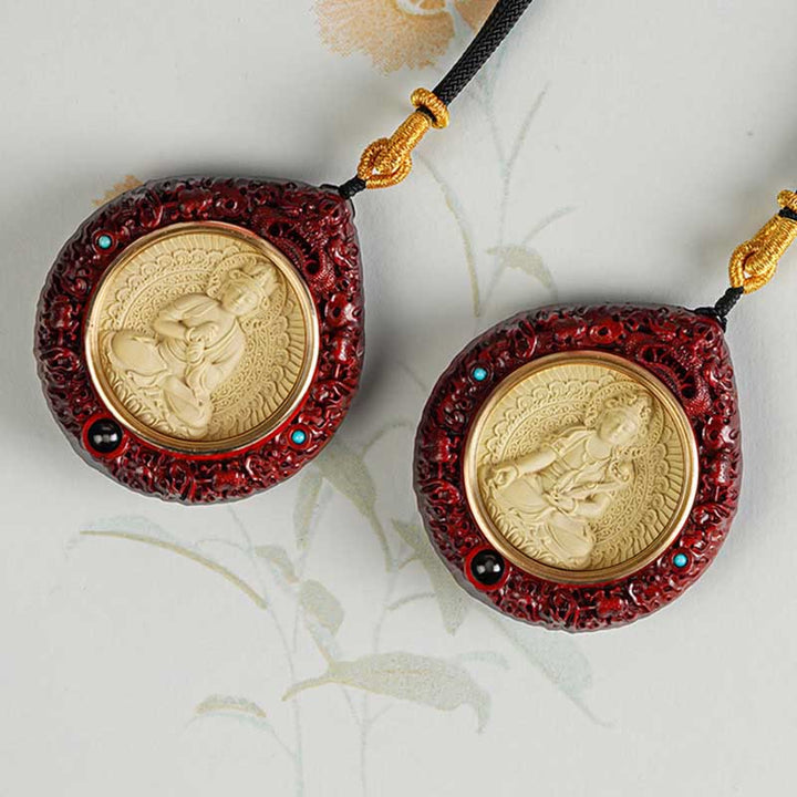 Kette Buddha Schwarz Sandelholz Anhänger Schmuck