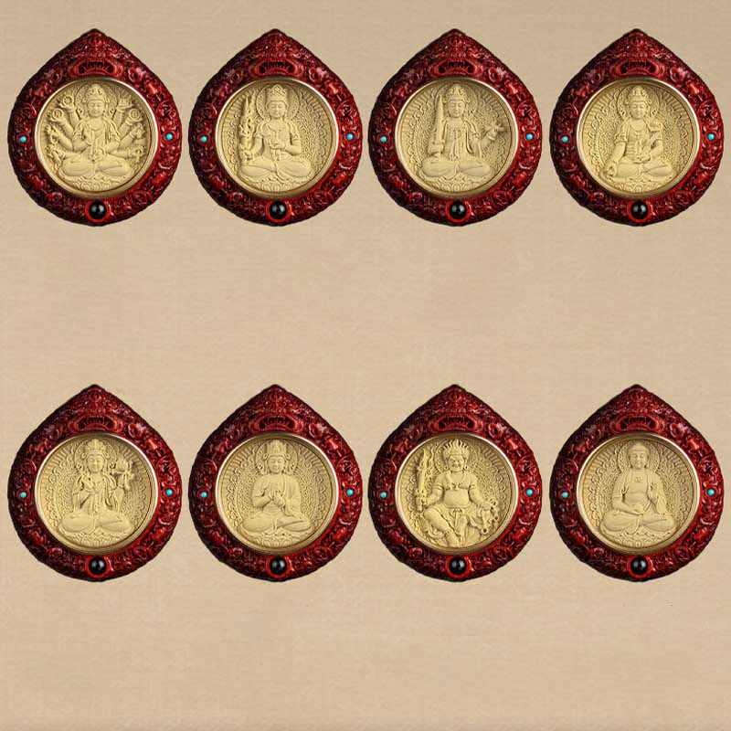 Kette Buddha Rot Sandelholz Anhänger Schmuck