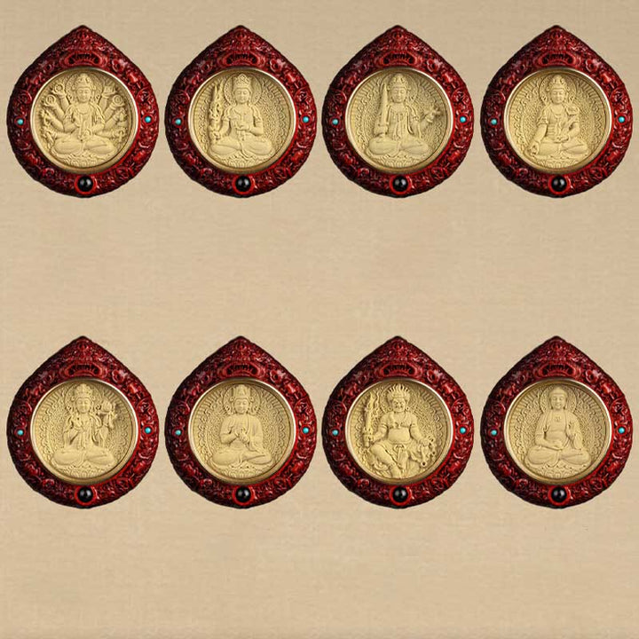 Kette Buddha Rot Sandelholz Anhänger Schmuck