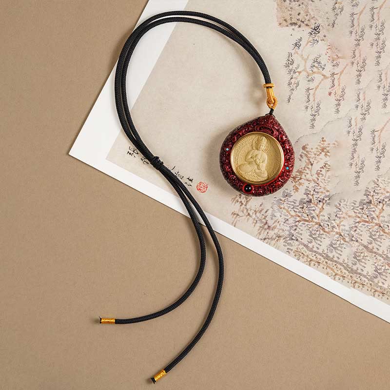 Kette Buddha Schmuck Anhänger Schwarz Zodiak