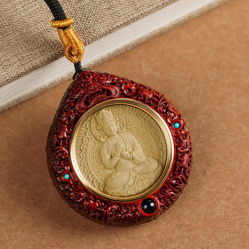 Kette Buddha Sandelholz Schwarz Anhänger Glücksbringer