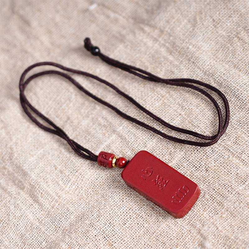 Kette Zinnober Lotus Herzsutra Graviert Segen