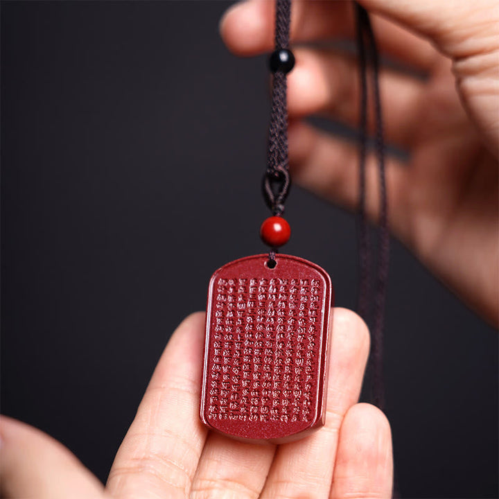 Kette Zinnober Lotus Herzsutra Graviert Segen