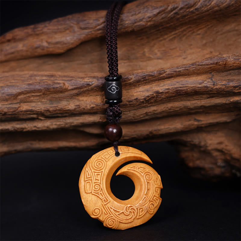 Pendant Buddha Holz Anhänger Glück