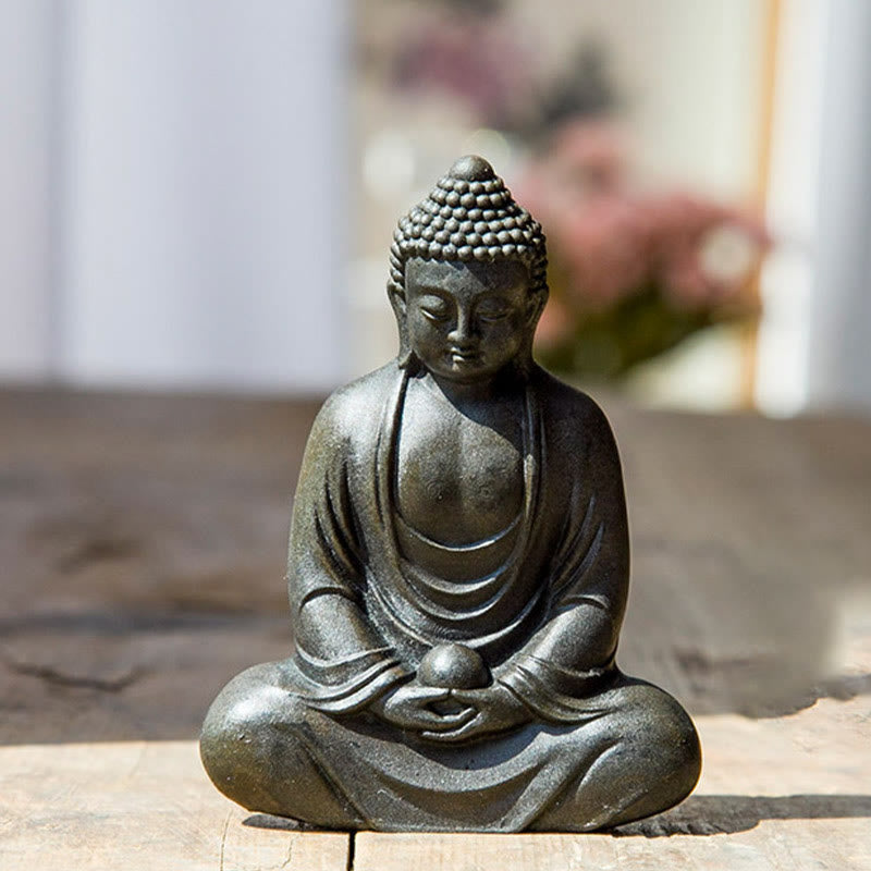 Buddha Meditation Tibetisch Rost Schwarz
