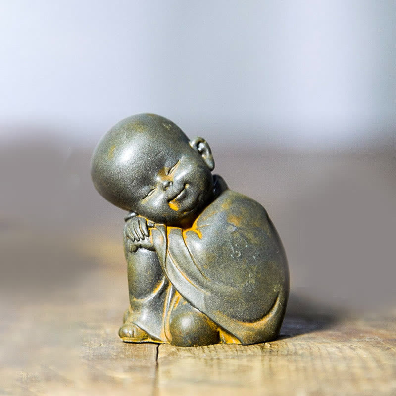 Meditation Buddha Klein Schreibtisch Ruhender Mönch