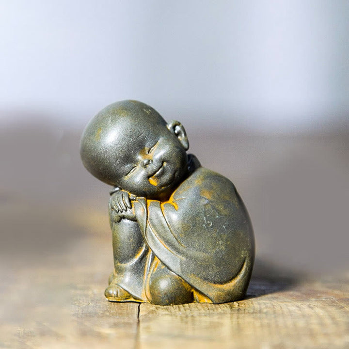 Meditation Buddha Klein Schreibtisch Ruhender Mönch
