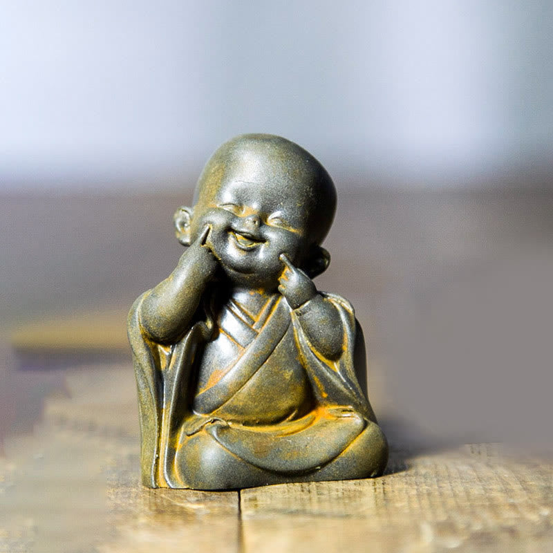Meditation Buddha Klein Schreibtisch Niedlicher Mönch