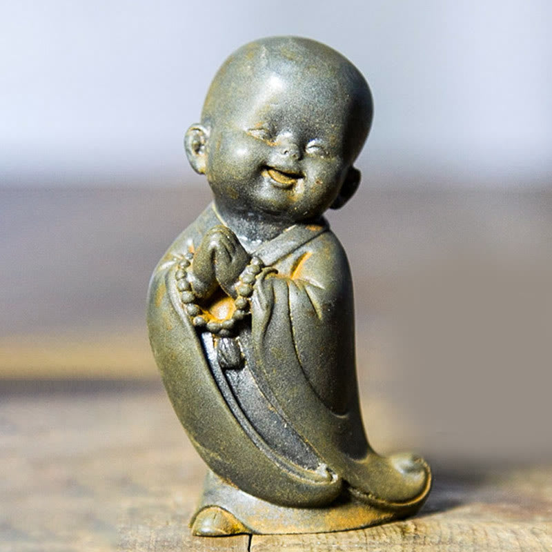 Meditation Buddha Klein Schreibtisch Mönch mit gefalteten Händen