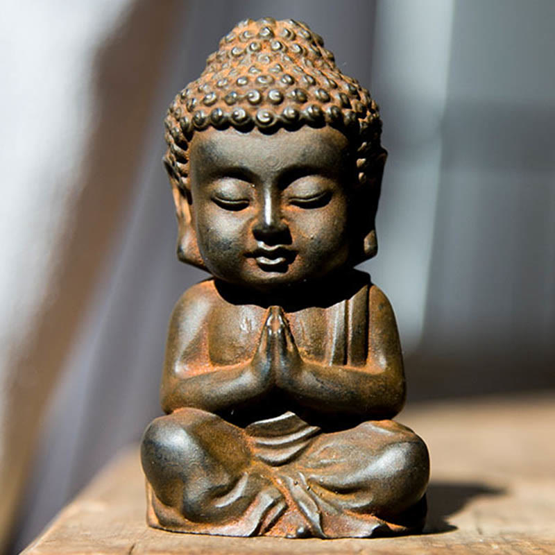 Shakyamuni Buddha Eisen Rost Klein Rost-Ausführung / Betender Buddha