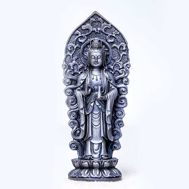 Buddha Amitabha Guanyin Eisen Rost Buddha Vase / Poliert