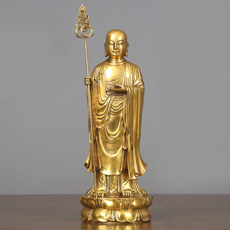 Buddha Statue Ksitigarbha Bodhisattva Kupfer Ksitigarbha Bodhisattva mittel