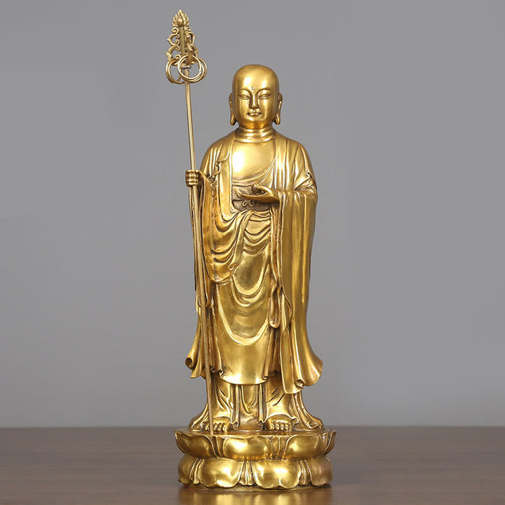 Buddha Statue Ksitigarbha Bodhisattva Kupfer Ksitigarbha Bodhisattva mittel