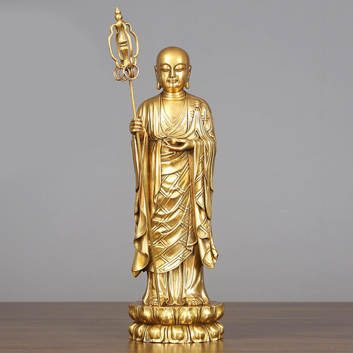 Buddha Statue Ksitigarbha Bodhisattva Kupfer Ksitigarbha Bodhisattva groß