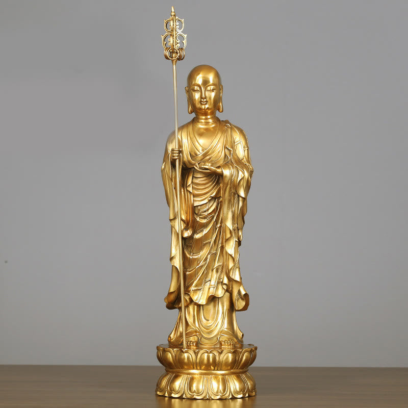 Buddha Statue Ksitigarbha Bodhisattva Kupfer Ksitigarbha Bodhisattva sehr groß
