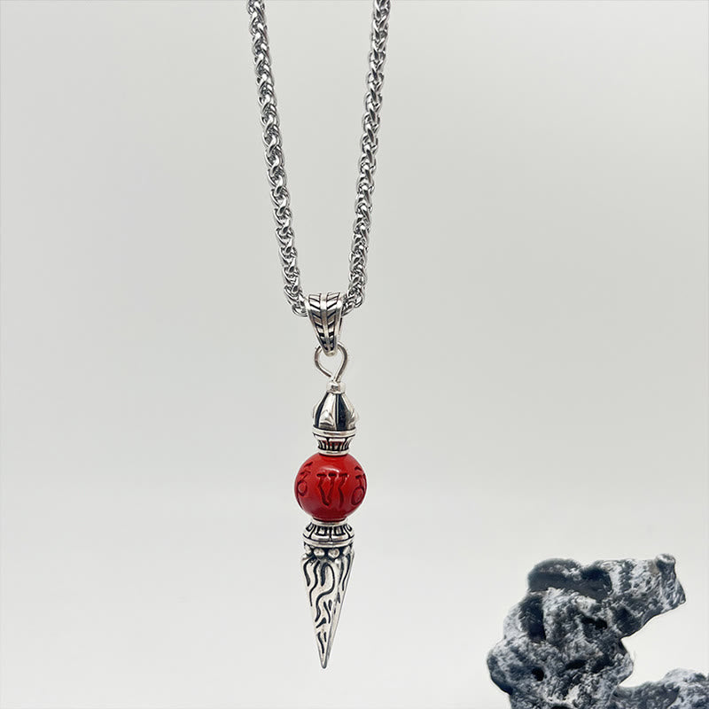 Kette Zinnober Vajra Anhänger Sanskrit Segen